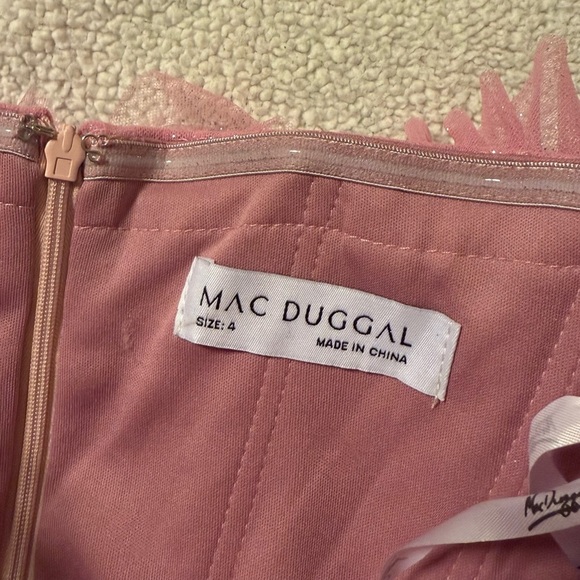 MAC DUGGAL Strapless Glitter Tulle Gown Sparkle Maxi Dress Pink Formal prom - Picture 12 of 17